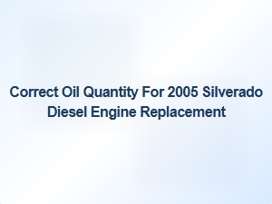 Guide to Correct Oil Quantity for Diesel Engine Replacement